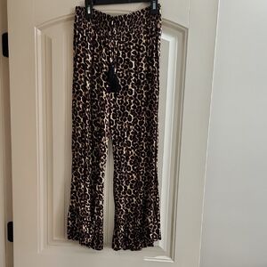 Leopard Print Flared Pants